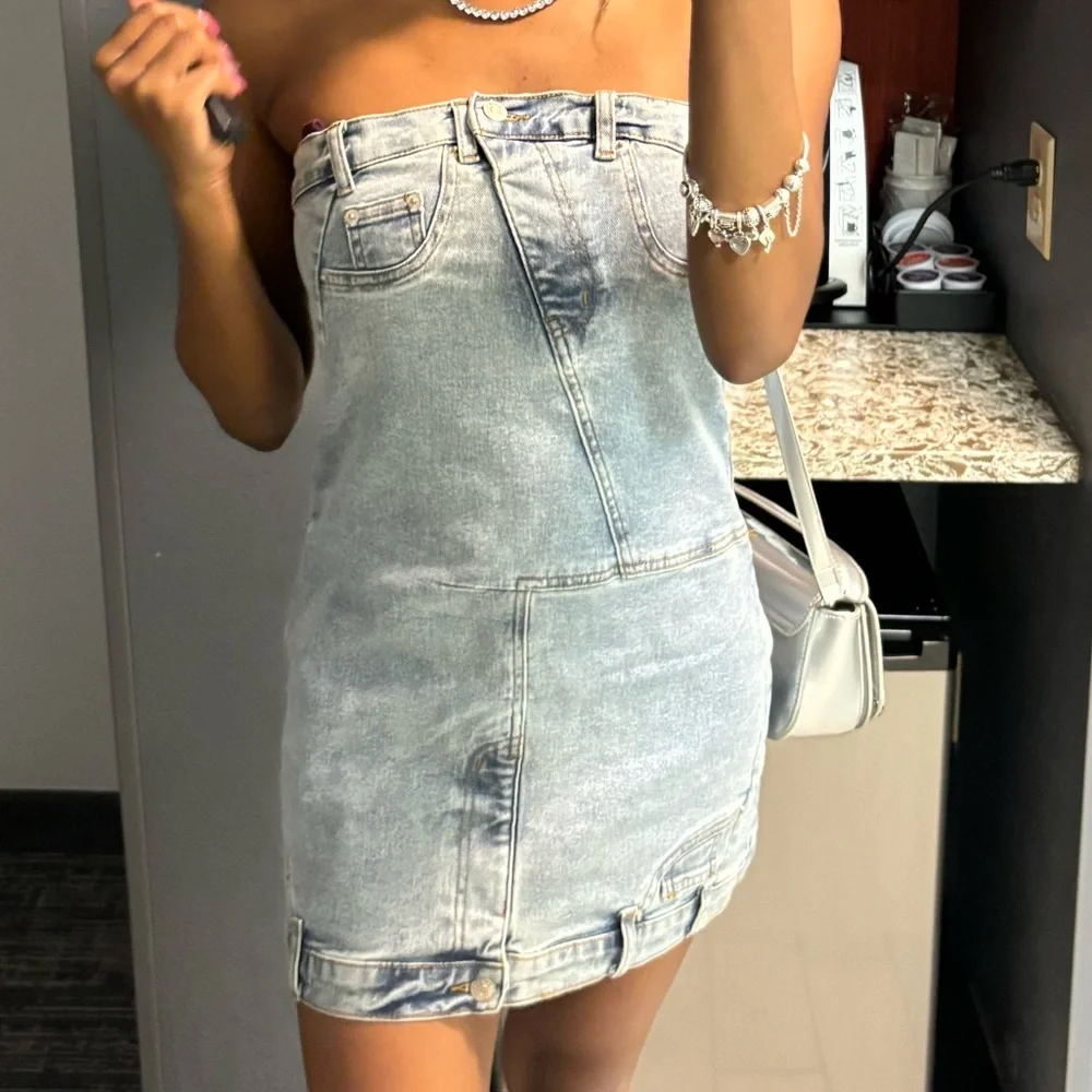AKIRA Denim Mini Dress - Picture 2 of 3